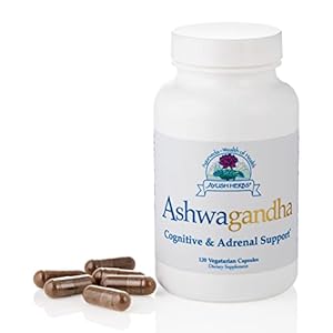 Ayush Herbs Ashwagandha, Powerful Stress and Cognitive Support, Promotes Adrenal Health and Sustained Energy, All-Natural Ayurvedic Supplement, 120 Vegetarian Capsules