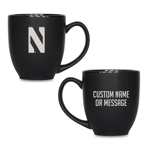 Image of Rico Industries NCAA Primary 15-Oz Personalized Matte Black Bistro Mug - for Hot or Cold Drinks