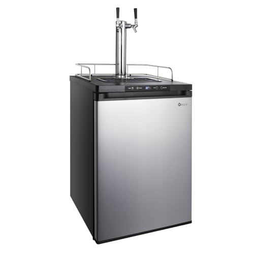 Kegco 3PK309SS-2 24″ Dual-Tap Stainless Steel Digital Kegerator – Deep Chill Function, Converts to Fridge
