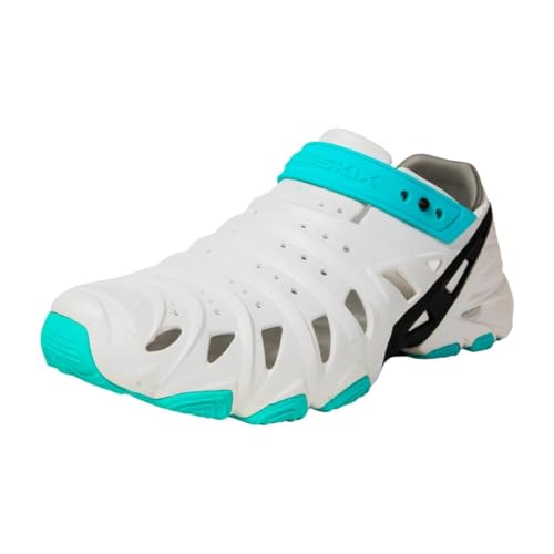 Crosskix 2.0 Closed Toe Water Shoes - Ergonomic Arch Support, Built-in Drainage and Ventilation for Men, Women, and Children, White-Turquoise, 15 Women-13 Men