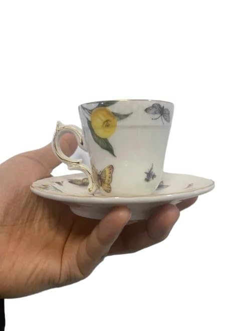 Juego de platillo taza café y té cerámica con plato postre(1 Set-200ml)