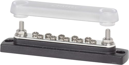 Blue Sea Systems 2300 150 Amp Common BusBar with 10 screws and a cover, One Size
