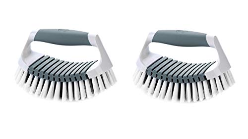 Limited Discount Joy Mangano MiracleClean Flexi-Curve All Purpose Heavy Duty Scrub Brush with Comfort Grip for Kitchen, Bathroom, Floor, Carpet and More (Gray, 2) Limited Discount Joy Mangano MiracleClean Flexi-Curve All Purpose Heavy Duty Scrub Brush with Comfort Grip for Kitchen, Bathroom, Floor, Carpet and More (Gray, 2)