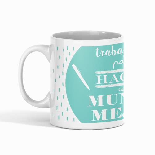 Caneca presente educadora trabalhando para fazer um mundo melhor presentes originais educardor social