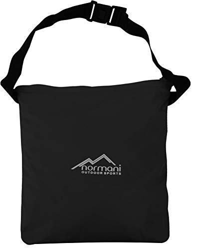 normani Unisex Regenponcho EXTRA Lang mit Ärmeln und Brusttasche für Damen und Herren - Brusttasche und 3M™ Scotchlite™ Reflektor - 100% Winddicht - 100% Wasserdicht Farbe Dunkelschwarz Größe S/M