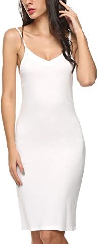 Avidlove Women Full Slips Cotton Blend V Neck Straight Dress Nightwear