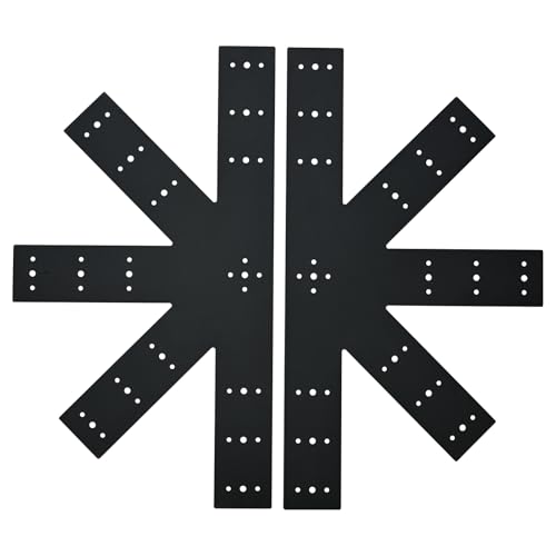 2pcs 24"x13.5" Gable Plate Black, 12:12 Pitch Pergola Truss Roof Steel Bracket for Wood 4x4/6x6, Heavy Duty Powder Coated Gable Bracket
