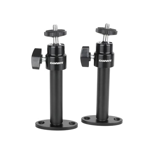 Support mural CAMVATE pour caméra de vidéosurveillance avec tête sphérique filetée lot de 2