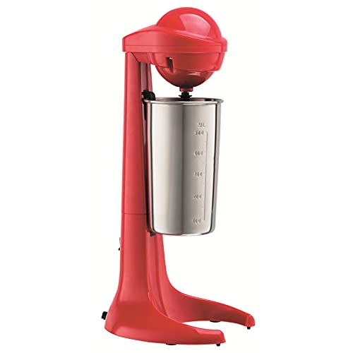 Household Electric Milk Shaker Maker Drink Mixer Smoothie Milk Shake Machine Stainless Steel and Plastic Drink Mixer Red