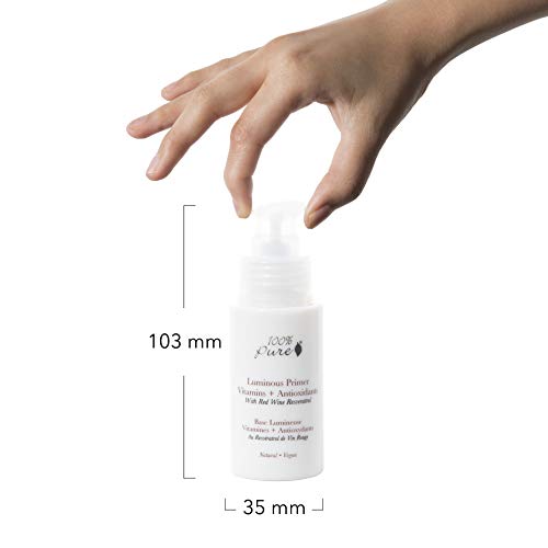 100% Pure Luminous Face Primer Illuminating Makeup Base & Moisturizer With Anti-Aging Antioxidants - Glowy Long-Lasting & Pore Diminishing Cosmetics Prep, Flawless Soothing Hydration - 1 Oz #TOP7