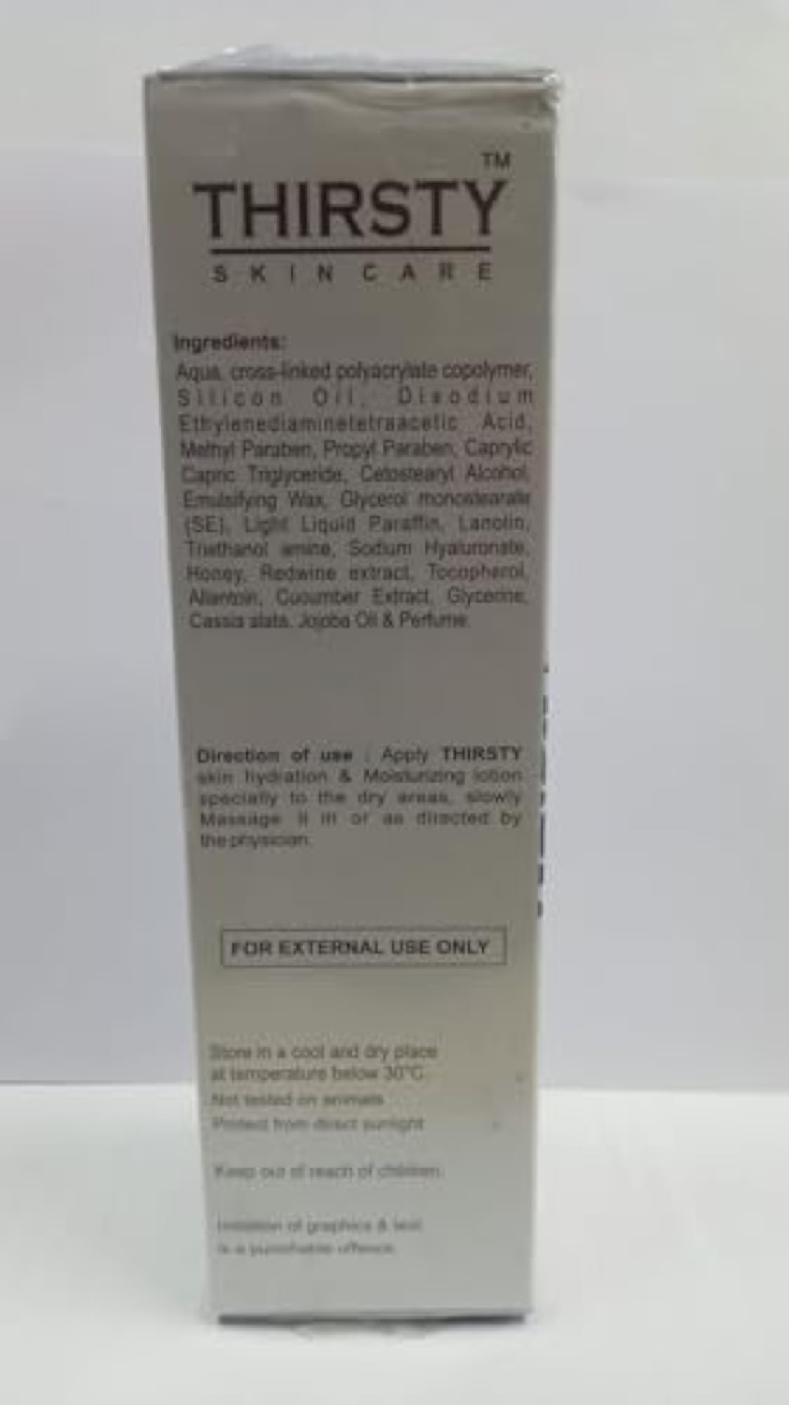 Thirsty Moisturizing Lotion for Skin Care, 100ml, Pack of 2