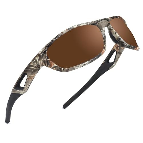 Image of Camo Polarized Wrap-around Sport Sunglasses for Men Women UV400 Driving Fishing Hunting Sun Glasses