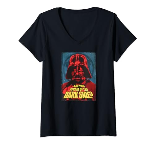 T-shirt Star Wars Dark Vador col en V noir pour femme fan de la saga