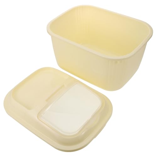 SHINEOFI Contenedores Herméticos De Almacenamiento De Arroz Frasco De Arroz Cajas De Almacenamiento Con Tapas Vacío Aire Envase Baldes Sello Durante La Noche Beige Páginas