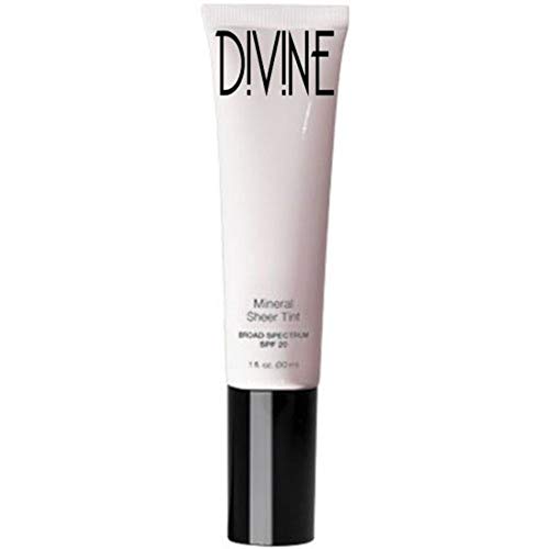 Divine Skin & Cosmetics - Light Weight, Full Coverage Mineral Sheer Tint Foundation with Spf20 - Deep