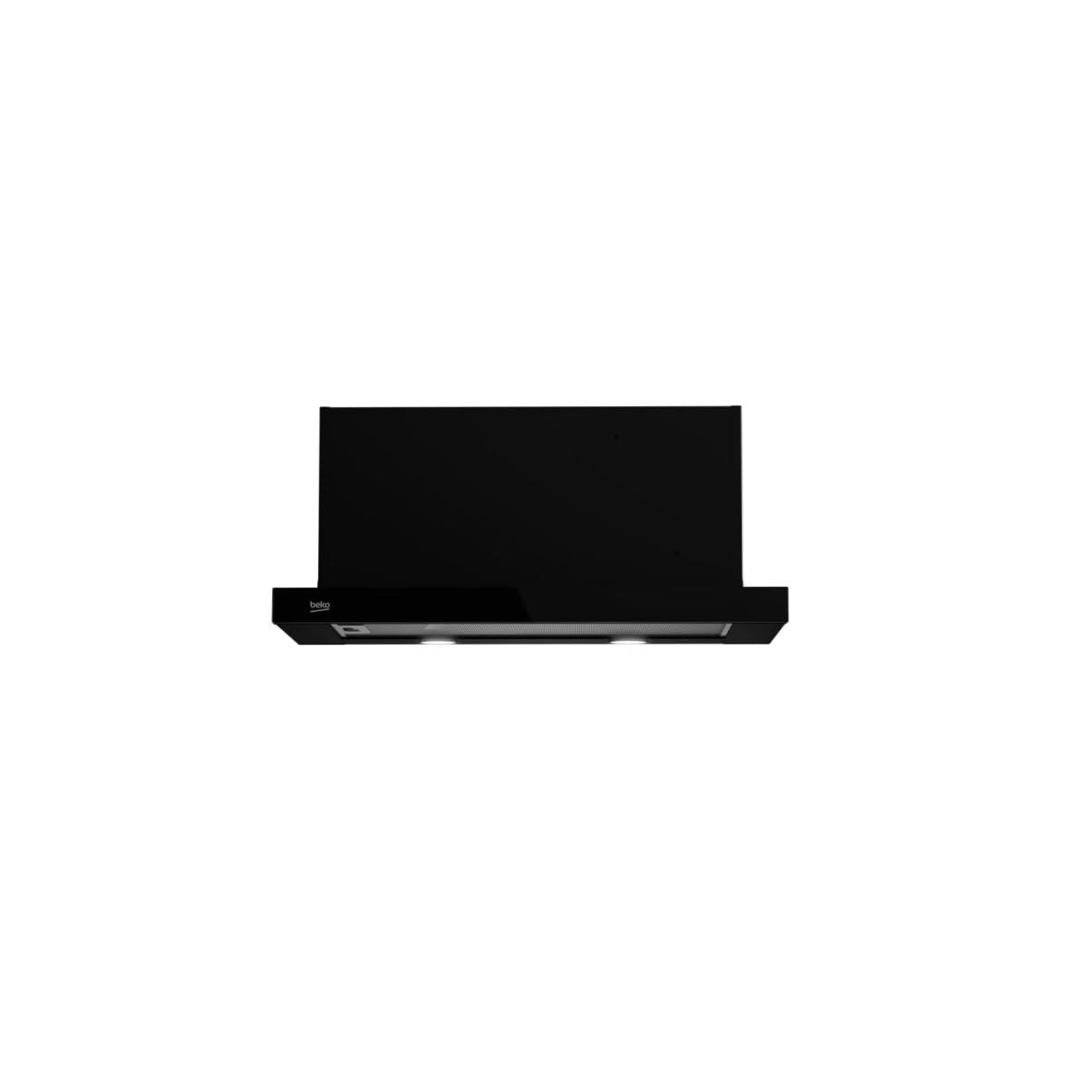 Cappa telescopica, 60 cm, 648 m³/h, colore: Nero Beko Hnt62610bh