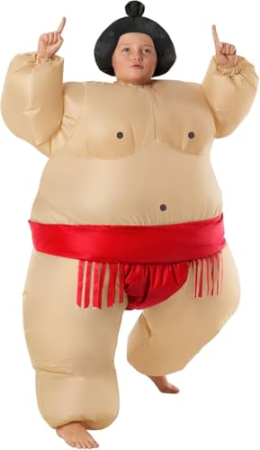 Morph Inflatable Sumo Wrestler Costume for Kids, Inflatable Red Sumo Wrestling Suits For Kids, Boys Halloween Costume