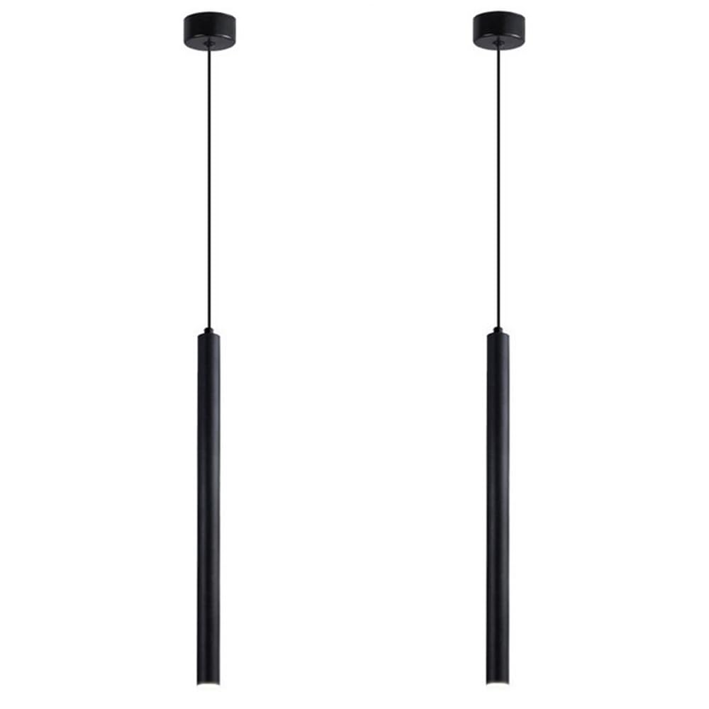 2PCS Hängeleuchte LED Moderne Kronleuchte Minimalistische Design LED Pendelleuchte Aluminium 50CM Deckenleuchte Schwarz für Esszimmer Schlafzimmer Wohnzimmer Restaurant