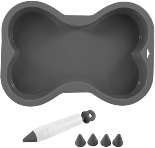 Dog Bone Cake Pan Silicone Bone Shape Cake Mold with Decorating P...