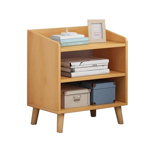 木製 ナイトテーブル、ベッドサイドテーブル 引き出し付き、ソファサイドテーブル、おしゃれ コンパクト、ベッド横 北欧 寝室、リビング 電話台、ソファーサイド、ベッド周り収納 多機能、ベッド周り収納 (ナチュラル,引き出しなしモデル)