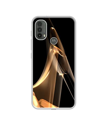 Image of Gold Smoke Design Printed Silicon Soft TPU Back Case Cover for Motorola Moto E30 4G / E40 4G