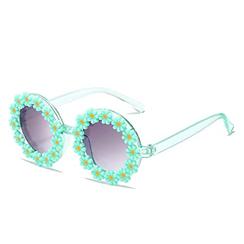 Creamily Round Flower Sunglasses for Girls Flower Shaped Daisy Sunglasses Outdoor Beach Girls Glasses Eyewear for Kid