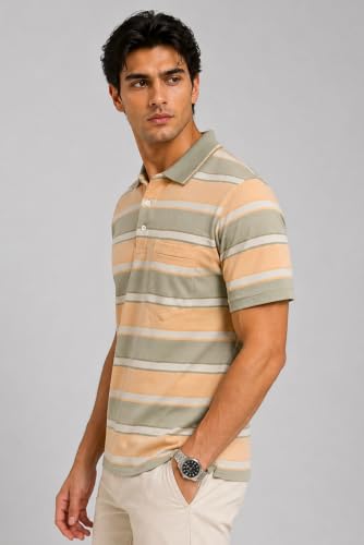 Image of SANE ORIGINALS Polo T-Shirt for Men with Pocket || Striped Polo for Men