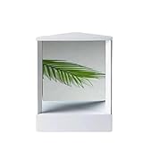 BBTISG Nicht Umgekehrter Schminkspiegel, Echter Spiegel, Kosmetik-Standspiegel für Interviews, Fotos, Gesichtskorrektur (Weiß, 22L x 18B cm, Wandmontage)