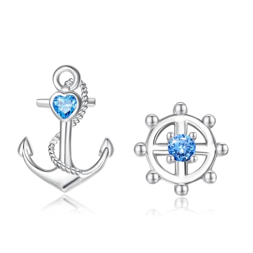 Boucles d'oreilles ancre en argent 925 précieux et minimaliste pour femme