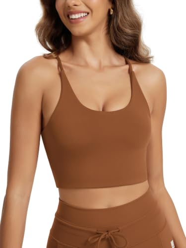 Image of ODODOS Halter Sports Bra for Women Non Padded Strappy Cropped Tops Workout Yoga Crop