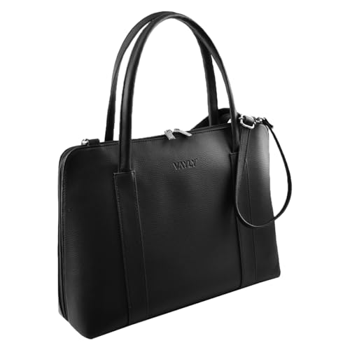 Bolsa Executiva Feminina Sintético Vayly para Notebook, Tablet e Documentos com Alça de Ombro Regulável (Preto)