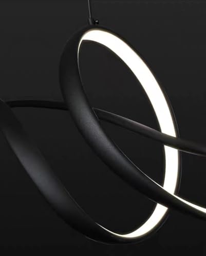 Lampe Suspendue LED 160cm Noire Variable avec Télécommande pour Table à Manger - 6