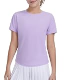 DOCUMO T-Shirt Mädchen Sport Tops Kinder UV Shirt（Lila,122