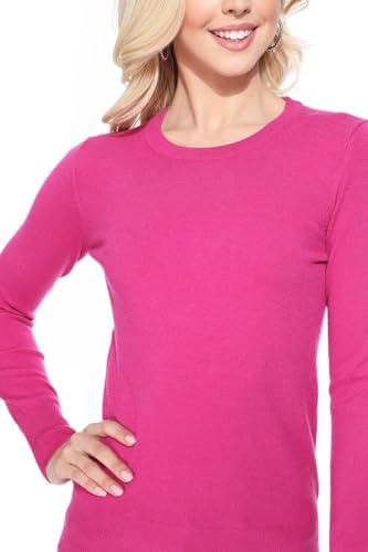 Image of YEMAK Women's Knit Sweater Pullover - Long Sleeve Crewneck Basic Classic Casual Knitted Soft Lightweight T-Shirt Top