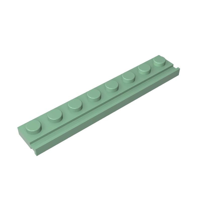 Gobricks 4510 Hinge Plate Plate Special 1x8 with Door Rail 10 Pieces GDS-1235 Compatible with Lego Building Blocks Color:Sand Green — image 1