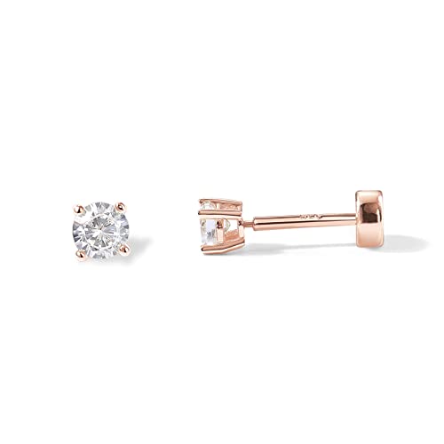 Image of PAVOI Flat Back Stud Earrings for Women, 14K Gold Plated CZ Cartilage Studs