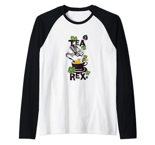 Para los amantes del té, divertido frase Tee Rex Tea Rex T-Rex Camiseta Manga Raglan