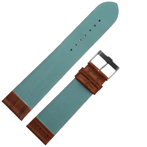 Image of ADAMO 22mm Croco Design Genuine Leather Watch Strap for Men & Boys | Ultra Slim 3mm Thickness Compatible with Tita-n Edge & Similar Watches | Formal & Casual Wear | Silver Buckle | Strap Only