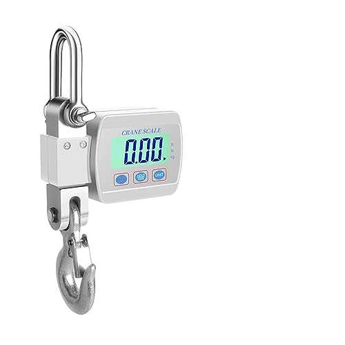 Portable Digital Crane Scale Scales Scale Hanging Portable Heavy Industrial Scale Scale Hook Crane Duty Crane Change Unit Backlight Digital 300kg/500kg (300kg Siver 1)