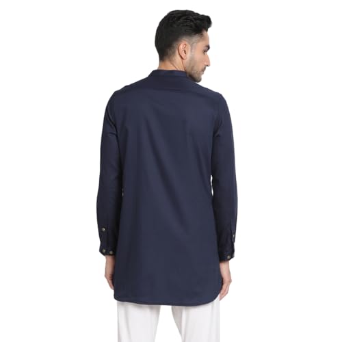 Chemise de fête bleu marine homme en coton jacquard idéale pour vos soirées