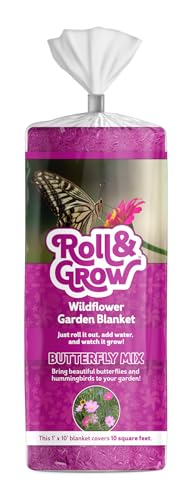 Amturf Roll & Grow Wildflower Garden Blanket Butterfly Mix 1 x 10 10 sq ft