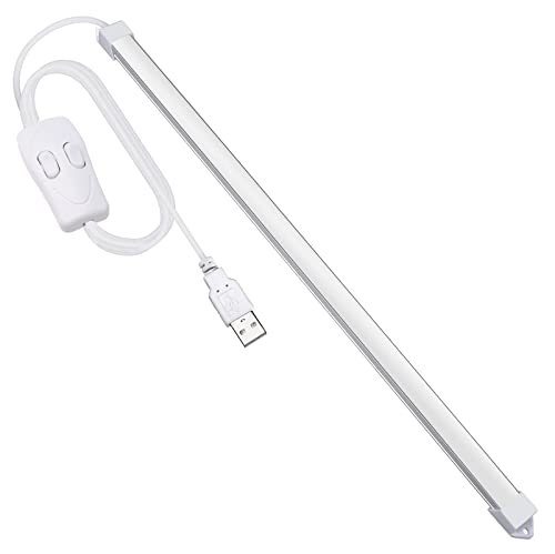 Milpoel LED Light Strip, 35cm, Strip Lights, 3 Colour Temperature Plug in USB Light, Slim Light Bar for Room, Work Table, Keyboard (3 Color)