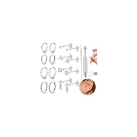Adramata 18 Stück Helix Piercing Chirurgenstahl Nasenpiercing Stecker 16G/20G Knorpel Ohrringe Damen Klein Ohrringe Creolen Gold Silber Conch Tragus Piercing Ohr Schmuck