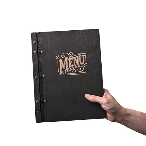Inko Horeca - Wooden Menu Holder 11.8 х 9 inch - Menu Book for Restaurant - Hard Folding Menu Covers - Wooden Cafe Menu Folder Book for Bar - Bar Menu Sign (Wenge)