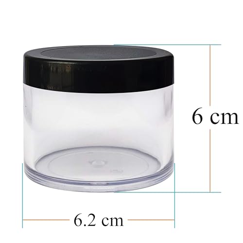 Image of Zenvista Cosmetics Shan Jars, with Matte Finish Black Lids, for Cream, Lotion, Shampoo, Spices, Herbs, medication, DIY Skin Care - 50 gm [Pack of 5]