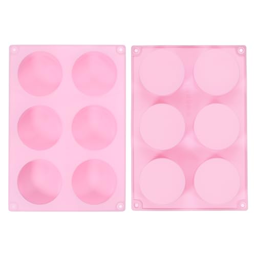 uxcell 2 moldes de silicona para magdalenas, 6 tazas, bandeja antiadherente para hornear magdalenas, cupcakes, apto para lavavajillas, color rosa