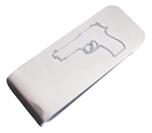 Gun Money Clip, Various Metals, Customize with Wording on Bothsides