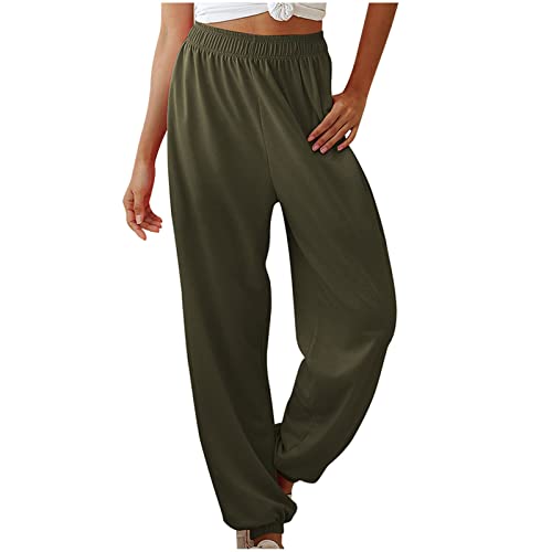 GBSELL Calça de moletom feminina ioga perna larga para relaxar confortável com cordão para treino ca