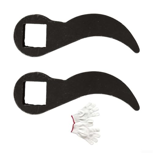Hosrivae Lot de 2 têtes d'adaptateur pour levier de 0,9 cm en acier au chrome vanadium - Outils de réparation, de démolition et de démontage avec gants, noir (C)