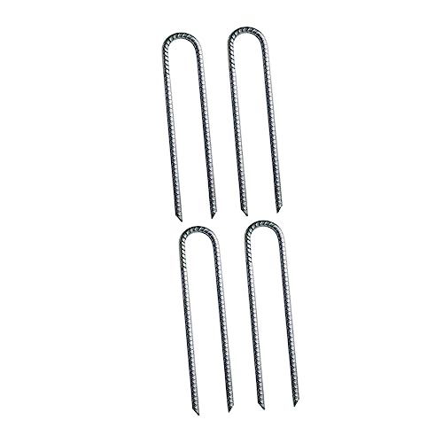 OHPHCALL 4Pcs Galvanized Steel Tent Stakes for Camping Heavy Duty Ground Nails for Canopy Fixing Lightweight and Portable Shaped Pegs for Outdoor Activities